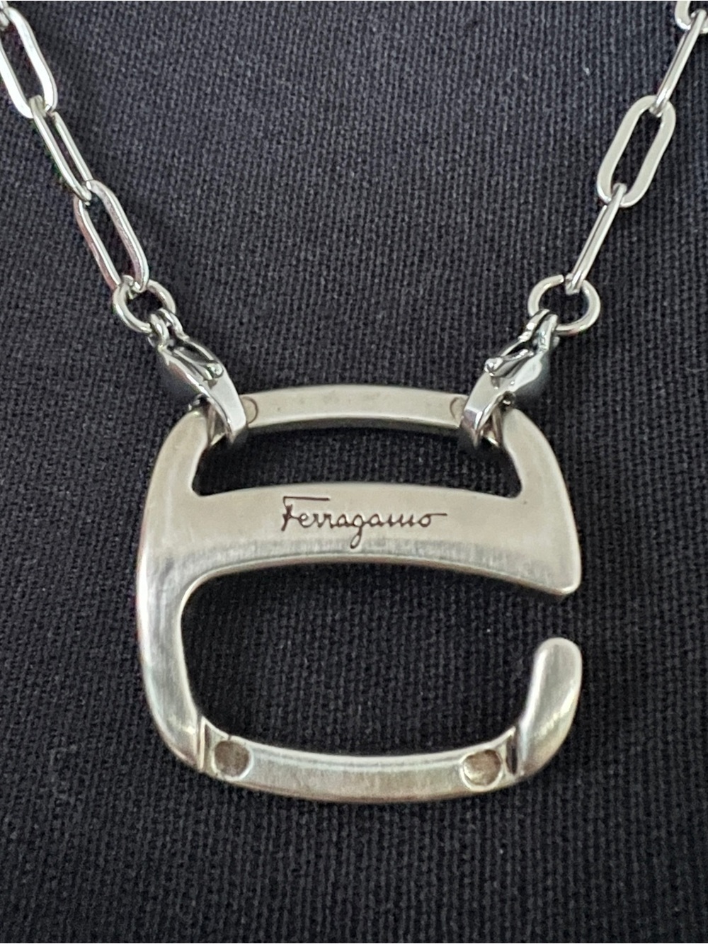 Unisex Ferragamo Adjustable Gancini Chain Necklace - Picture 2 of 7